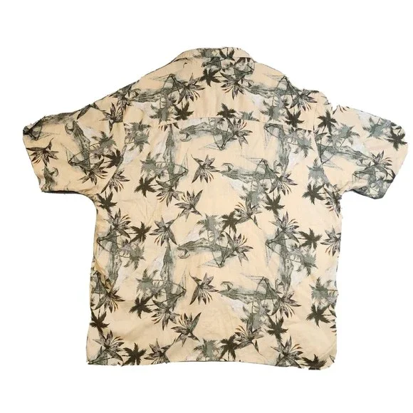 Natural Issue Mens Shirt Beige Floral Hawaiin XL Short Sleeve Button Up - Picture 11 of 16